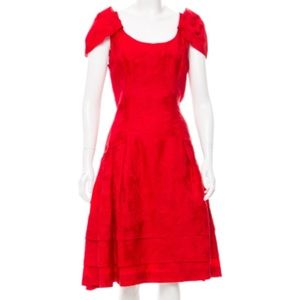 Carolina Herrera Red Floral Dress size 12